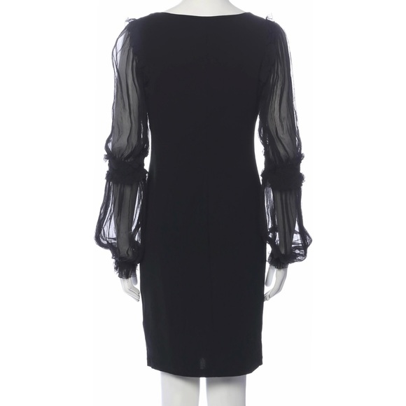 Roberto Cavalli Black V-Neck Shift Mini Dress - Picture 5 of 10
